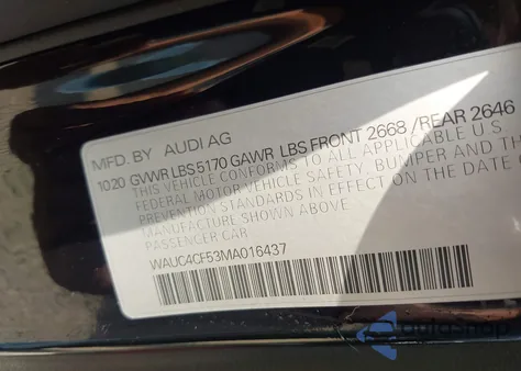 2021 Audi S5 Sportback Premium Plus Tfsi Quattro Tiptronic из США, поврежденный, VIN WAUC4CF53MA016437